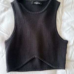 Olivaceous Black Ribbed Crop Top